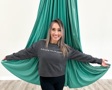 Load image into Gallery viewer, Cozy Crop Gray “Elevate your Core” Sweatshirt