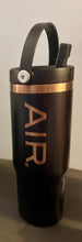 Load image into Gallery viewer, Gold-etched Black AIR®️ Stainless Steel Water Bottle